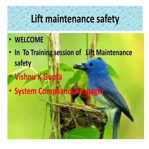 Lift Maintenance  Safety 