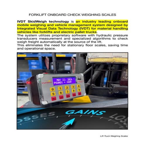 IVDT SkidWeigh: Advanced Forklift Onboard Check Weighing Scales for ...