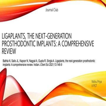 Ligaplants, the next‑generation prosthodontic implants