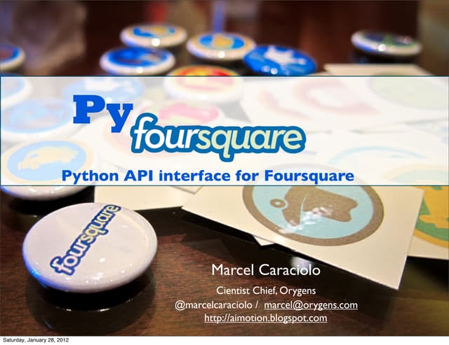 PyFoursquare: Python Library for Foursquare