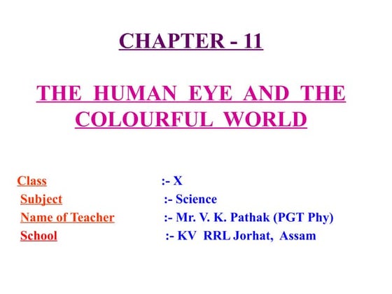 Human eye class 10 | PPT | Eye and Vision Conditions | Diseases and ...