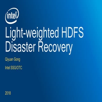 Light-weighted HDFS disaster recovery