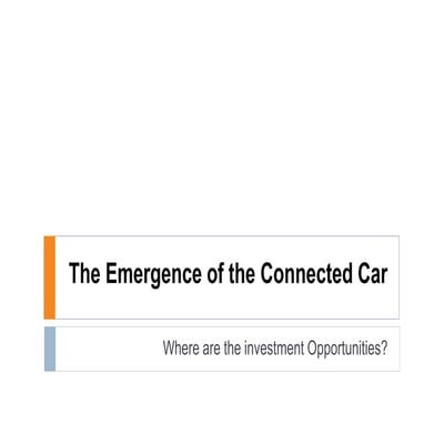 Connected Car Investment Thesis