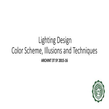 ARCHINT: Lighting Design, Colors, Illusions, and Techniques