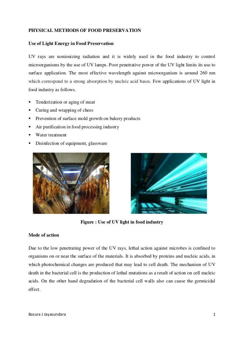 Use Of Uv In Food Preservation Use Of Uv In Food Preservation