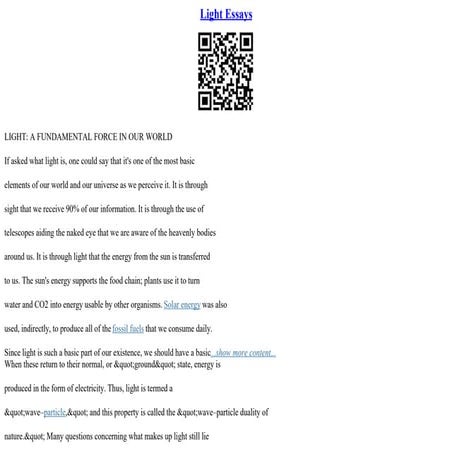 Light Essays