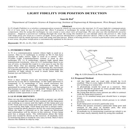Light fidelity for position detection