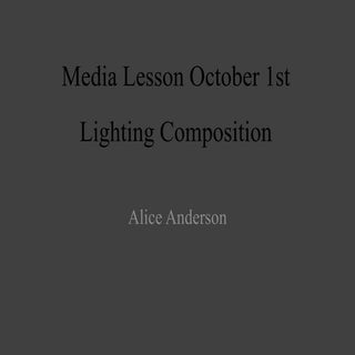 Three Point Lighting Media Lesson