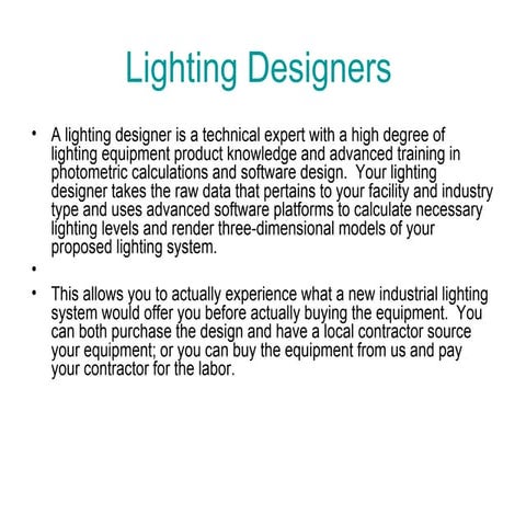 Lighting designers | PPT
