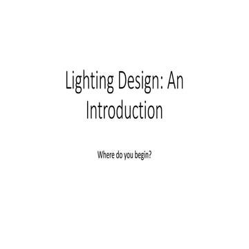 Lighting design i | PPTX