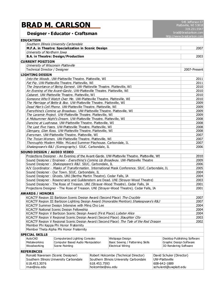 Lighting Design Resume Lighting Design Resume