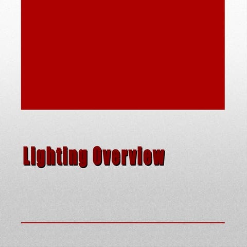 VIdeo Production: Lighting Overview 