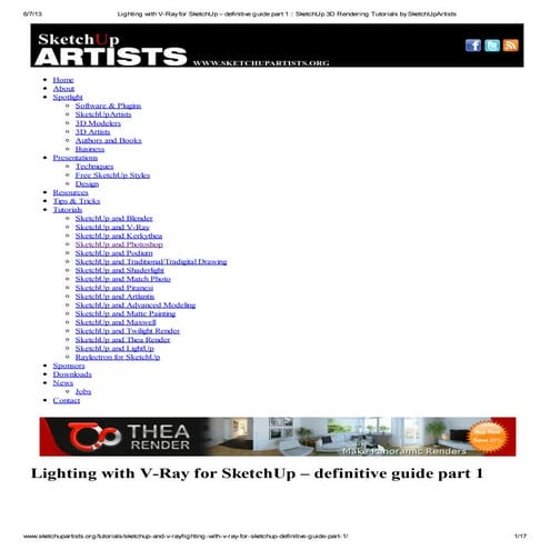 Lighting with v ray for sketch up – definitive guide part 1 -_ sketchup 3d re...