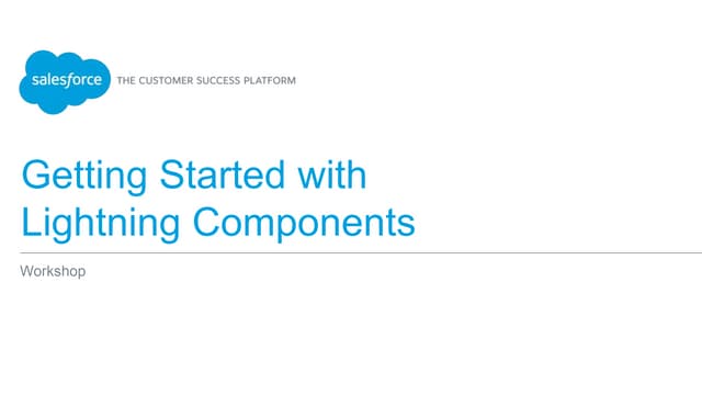 Lightning Components Workshop
