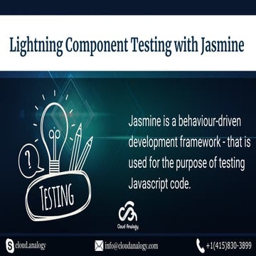 Lightning component testing with jasmine