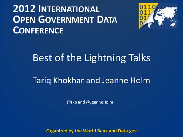 Lightning Talks at IOGDC 2012