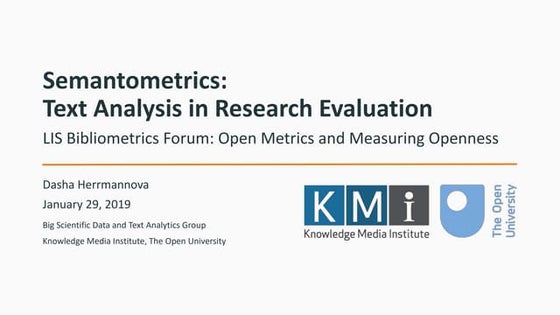 Semantometrics: Text Analysis in Research Evaluation