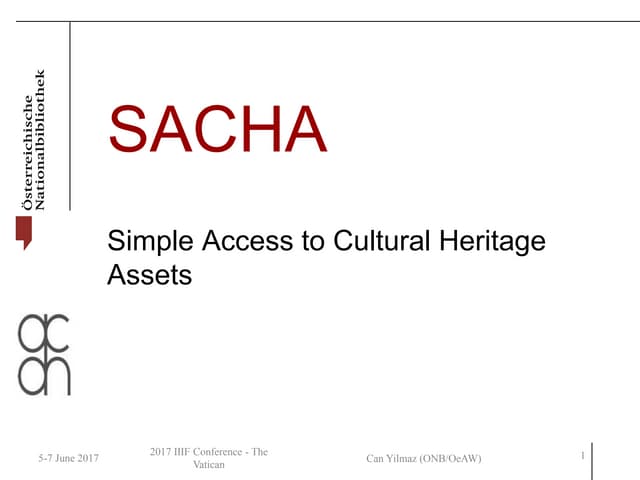 2017 IIIF Conference - The Vatican - SACHA