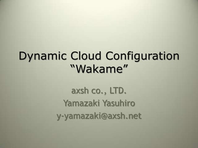 Lightning Talk Wakame on 9 April 2009