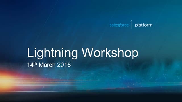 Lightning Developer Week - Bangalore Salesforce Developer Group