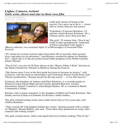 Lights, camera, action! 