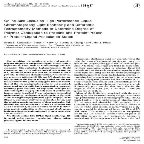 Online Size-Exclusion High-Performance Liquid Chromatography Light Scattering...