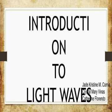 Introduction to Light Waves