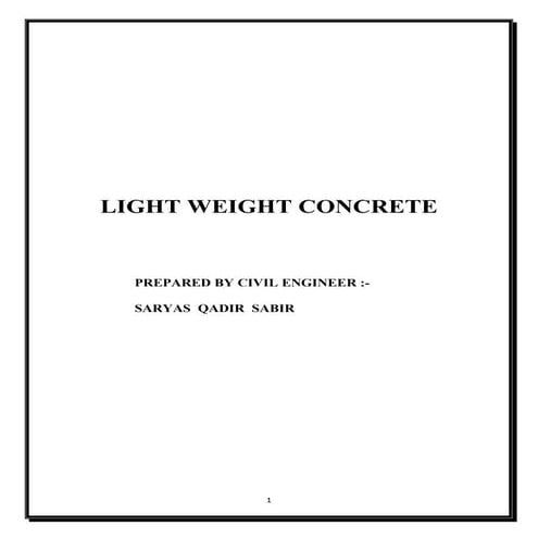 Light weight concrete