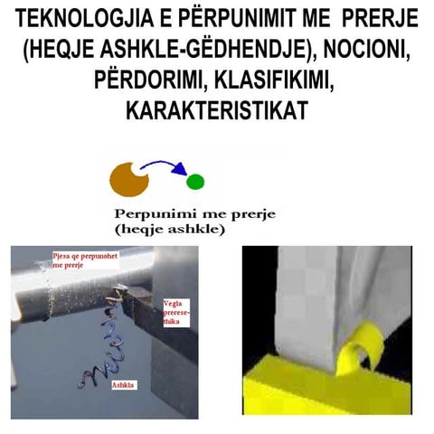 TEKNOLOGJIA E PËRPUNIMIT ME PRERJE (HEQJE ASHKLE-GËDHENDJE), NOCIONI ...