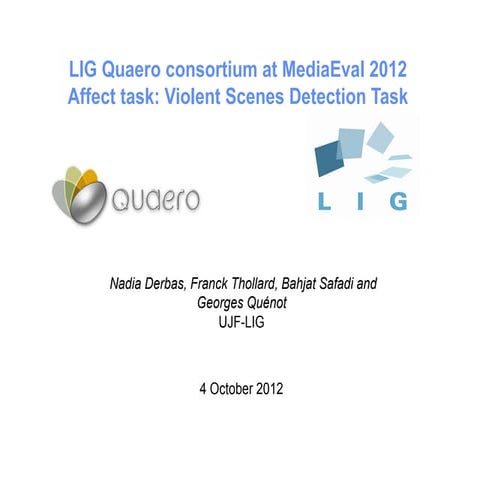 LIG at MediaEval 2012 affect task: use of a generic method