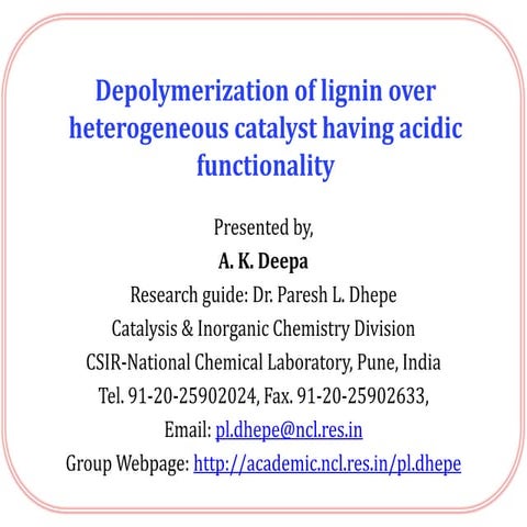 Lignin-depolymerization-aromatic monomers-solid acid-heterogeneous catalyst-A...