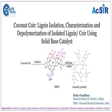 Lignin isolation from coconut coir, characterization and depolymerization usi...
