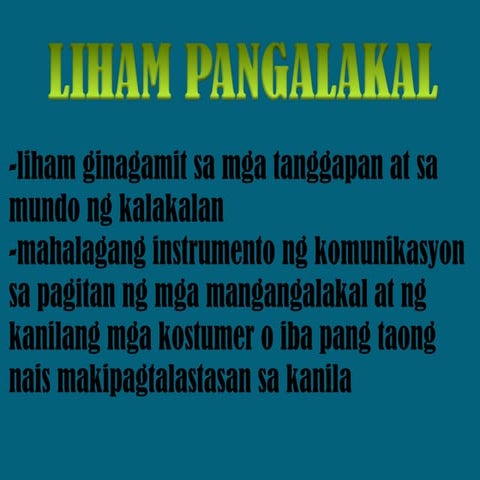 Liham pangalakal ppt.