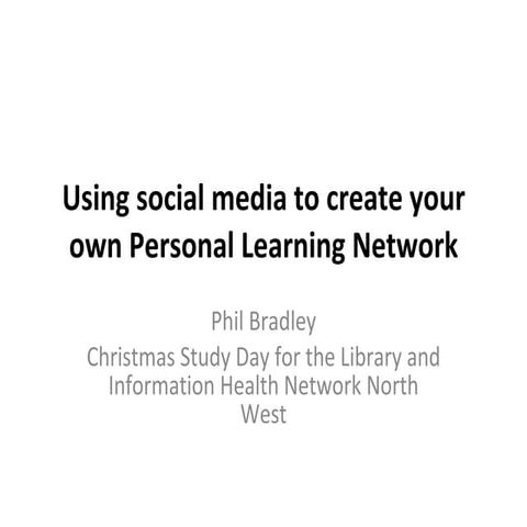 Personal Learning Networks with Social Media