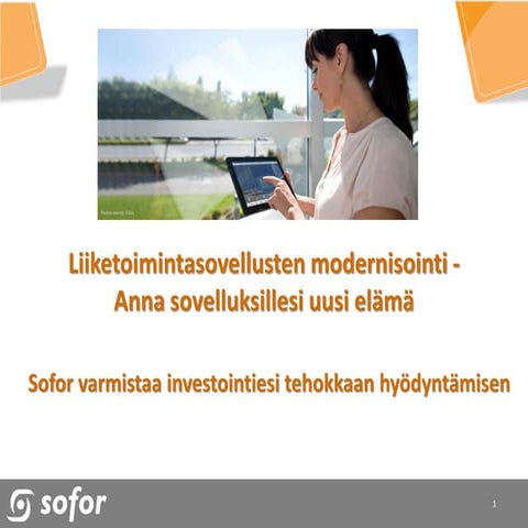 Liiketoimintasovellusten modernisointi esitys