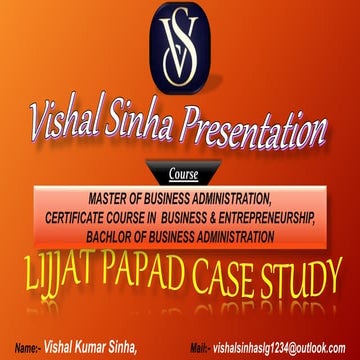 Lijjat Papad Case Study Assignment