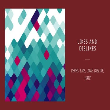 LIKES AND DISLIKES, gustos y tambien disgustos