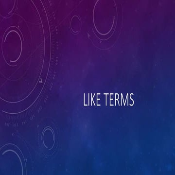 Like terms