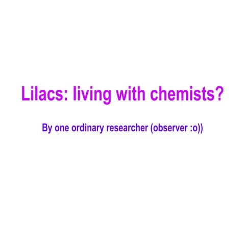 Interesting findings about lilacs