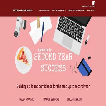 Second Year Success: building skills and confidence for the step up to second...