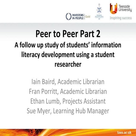 Peer to peer part 2: a follow up study of students' information literacy deve...
