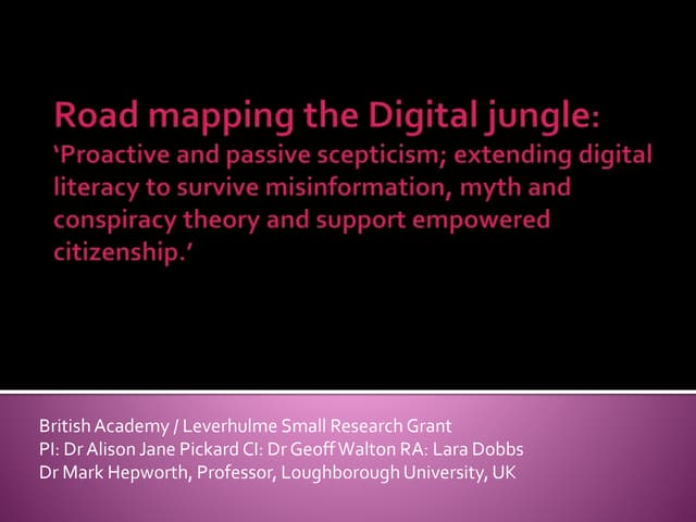 Road mapping the digital jungle - Pickard, Walton, Dobbs & Hepworth