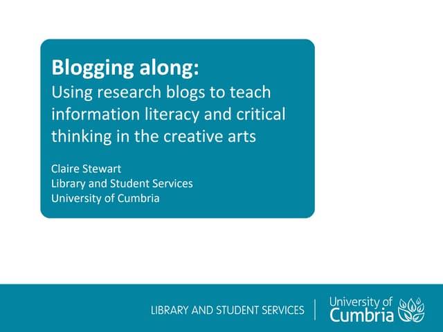 Blogging along: using research blog...