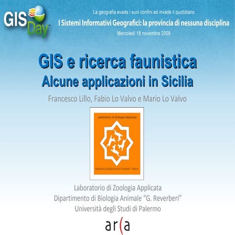 Lillo. Gis E Ricerca Faunistica, Alcune Applicazioni In Sicilia