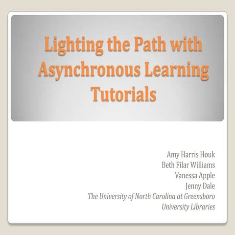 Lighting the Path with Asynchronous Learning Tutorials