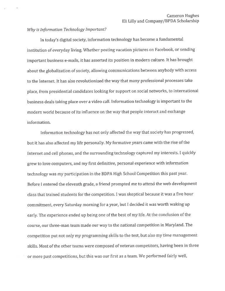 information technology essay