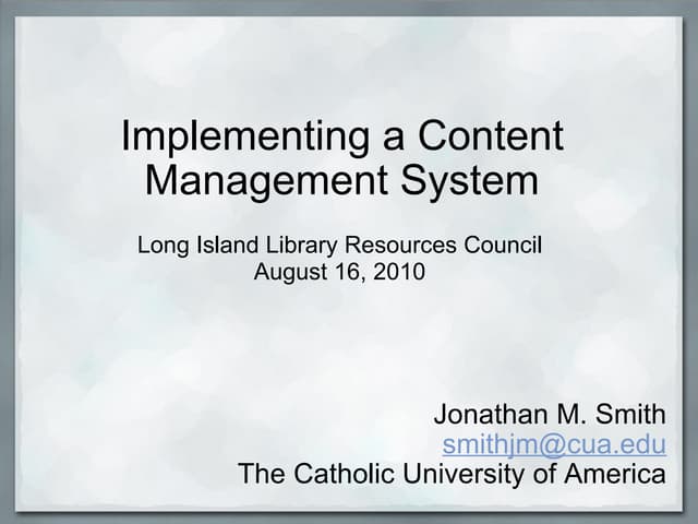 How To Implement a CMS