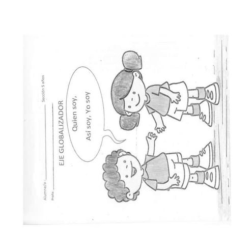 Lily eje globalizador.  quien soy, así sy, yo soy. 5 años