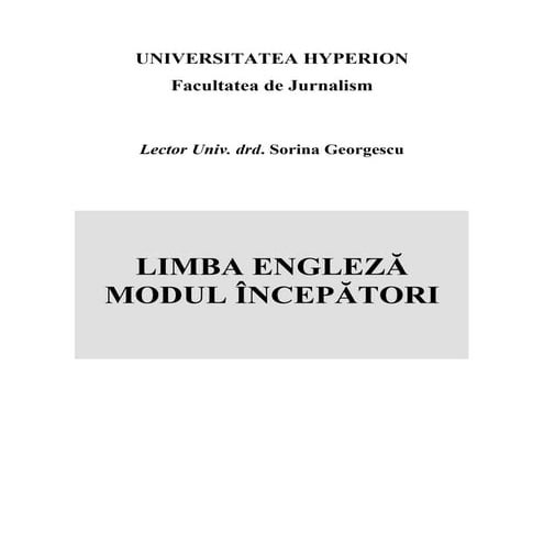 Limba engleza pt. incepatori 