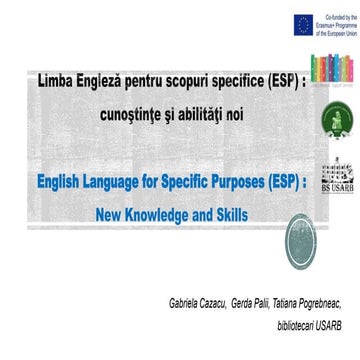 Cazacu, Gabriela, Palii, Gerda, Pogrebneac, Tatiana. Limba Engleză pentru sco...